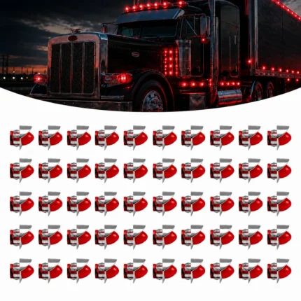 yfd lighting red mini watermelon LED marker lights 50pcs for semi trucks and trailers