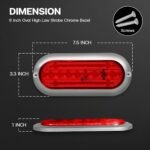 yfd lighting red oval LED strobe light 12V 24V with chrome bezel high low flash modes