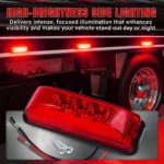 Red side marker running light for RV pickup truck and trailer