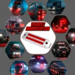Red rectangular side marker lights for 12V 24V trailers trucks RVs pickups buses