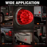 Red watermelon LED marker lights for semi trucks trailers pickups RVs and heavy duty trucks