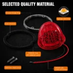 Red watermelon LED truck light accessories with screws and foam gasket