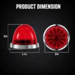 Red watermelon LED truck light dimensions 3.7 inch diameter 3 inch height