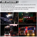 Universal white watermelon LED marker lights for trucks trailers pickups RVs buses and 12V 24V vehicles