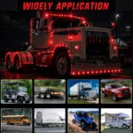 white and red watermelon truck lights installed on truck with multiple vehicle applications