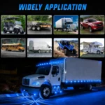 white and blue watermelon truck lights installed on truck with multiple vehicle applications