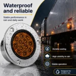 Waterproof amber 2 inch LED marker light for truck trailer exterior lighting