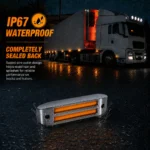 Waterproof amber rectangular side marker lights for trucks trailers and RVs