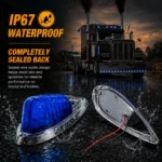 waterproof blue truck cab marker lights with sealed body and impact resistant PC lens