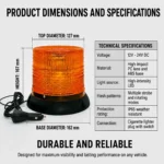 High brightness LED warning beacon light with 360 degree visibility