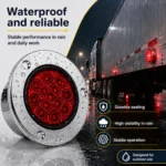 Waterproof red 2 inch LED marker light for truck trailer exterior lighting