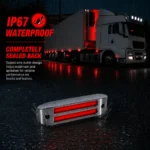 Waterproof red rectangular side marker lights for trucks trailers and RVs