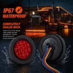 YFD Lighting waterproof red round marker clearance light for truck trailer and RV