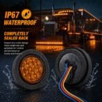 YFD Lighting waterproof round marker clearance light with sealed lens and base