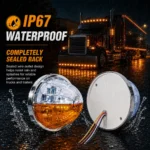 waterproof white and amber watermelon truck light for harsh weather conditions