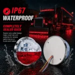 waterproof white and red watermelon truck light for harsh weather conditions