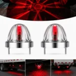 Red glass watermelon LED marker lights for trucks, 2 pack with clear lens