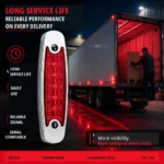 Red LED marker lights easy installation for truck trailer rear side lighting