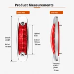 6-inch red side marker light size dimension for truck trailer installation