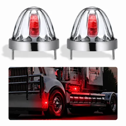 Red watermelon LED truck lights with bright starburst light pattern