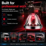 Red watermelon LED marker lights installed on semi truck