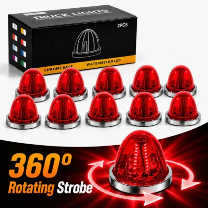 yfdlighting 10 pack amber 360 degree rotating watermelon clearance lights for trucks and trailers