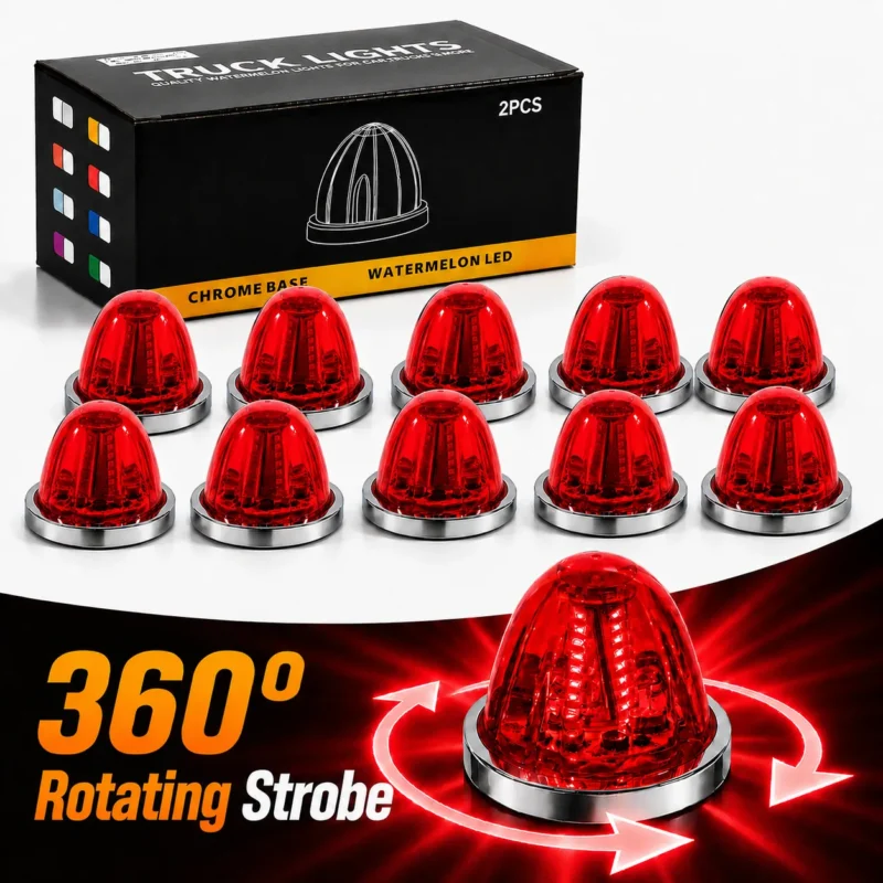 yfdlighting 10 pack amber 360 degree rotating watermelon clearance lights for trucks and trailers