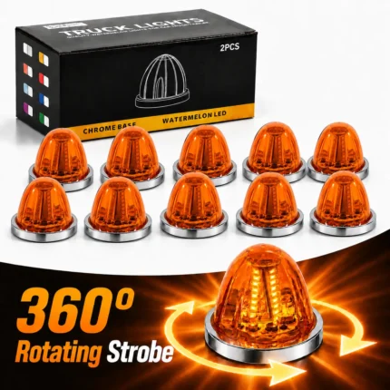 yfdlighting 10 pack amber 360 degree rotating watermelon clearance lights for trucks and trailers