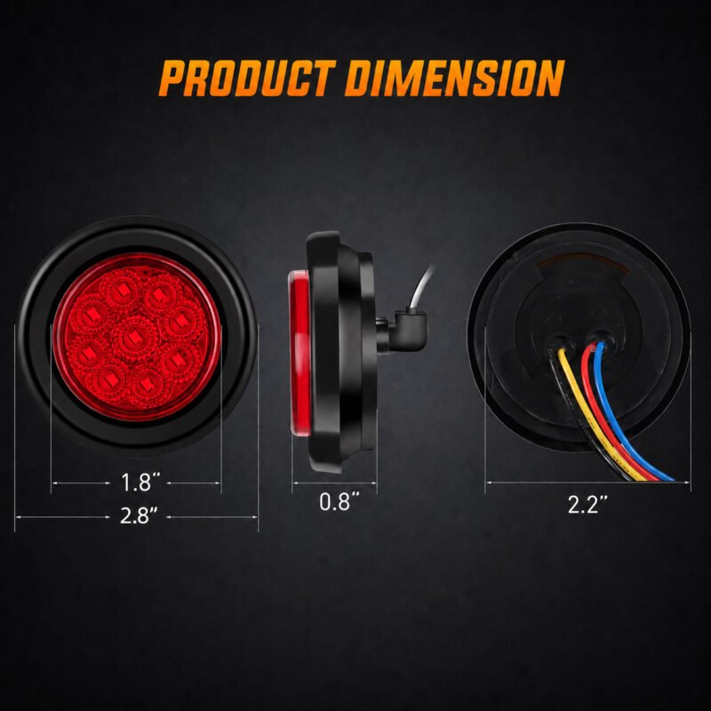 Waterproof red LED marker clearance light for trucks and trailers