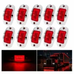 yfdlighting 4 inch red truck marker light with chrome trim and flashing function
