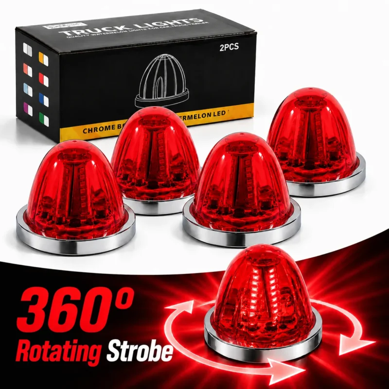 yfdlighting 4 pack amber 360 degree rotating watermelon clearance lights for trucks and trailers