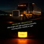 yfdlighting amber oval clearance lights illuminated on truck trailer
