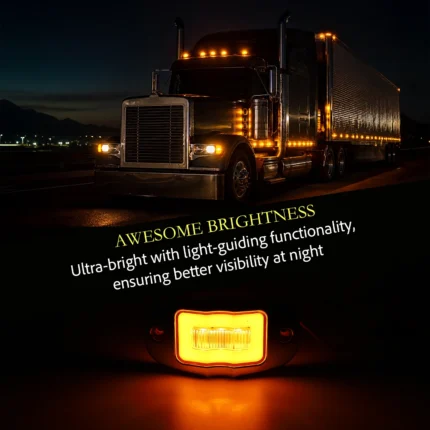 yfdlighting amber oval clearance lights illuminated on truck trailer