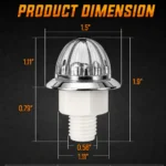 Size dimensions of amber green 3/4 inch mini watermelon strobe light