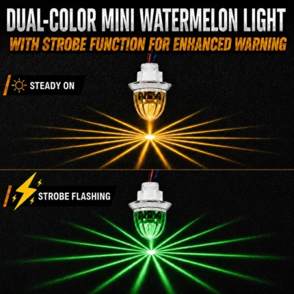 Amber green dual color mini watermelon strobe lights with bright lighting effect