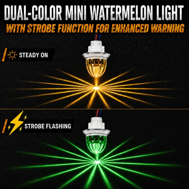 Amber green dual color mini watermelon strobe lights with bright lighting effect