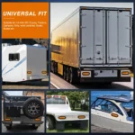 amber oval LED tail light suitable for trucks trailers tractors RVs dump trucks and boats