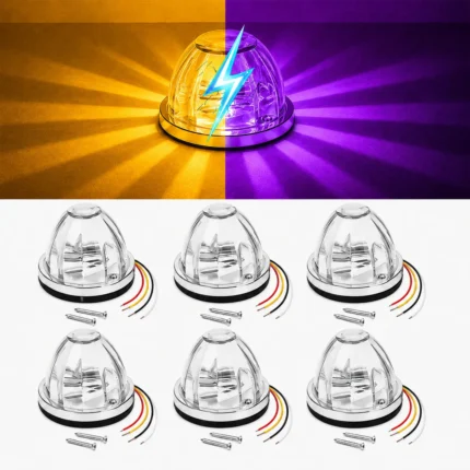Amber and purple dual color watermelon LED truck light for marker light and underglow use