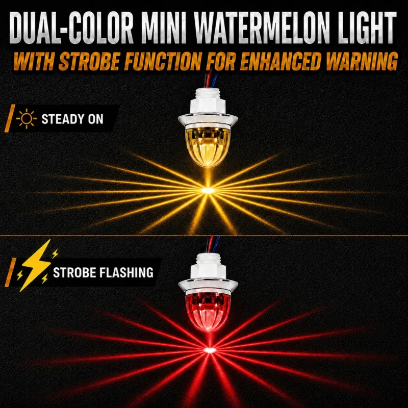 Amber red dual color mini watermelon strobe lights with bright lighting effect