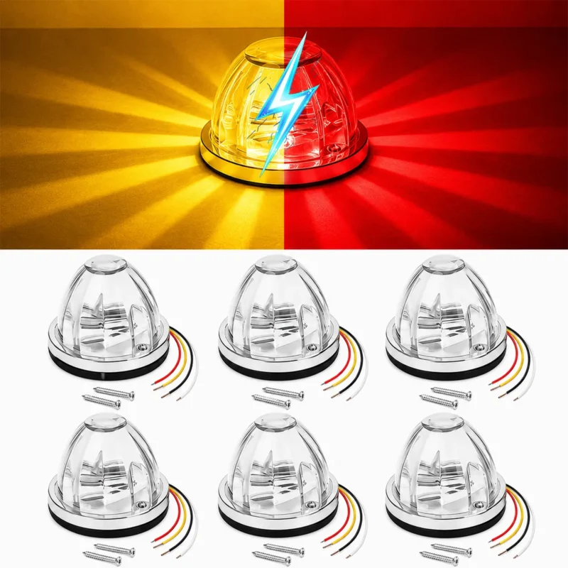 Amber and red dual color watermelon LED truck light for marker light and underglow use
