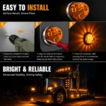 yfdlighting amber watermelon clearance light installation guide for trucks and trailers