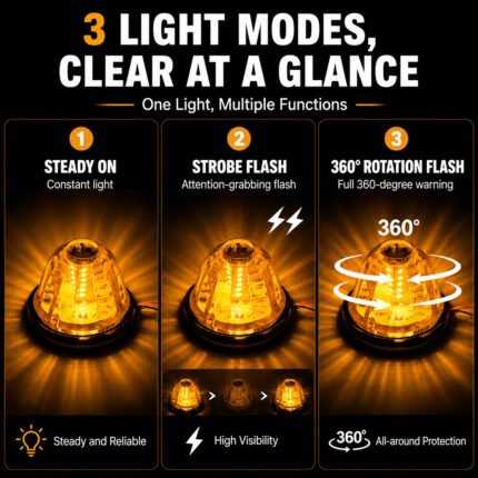 yfdlighting amber watermelon light with steady on and 360 rotating strobe lighting function