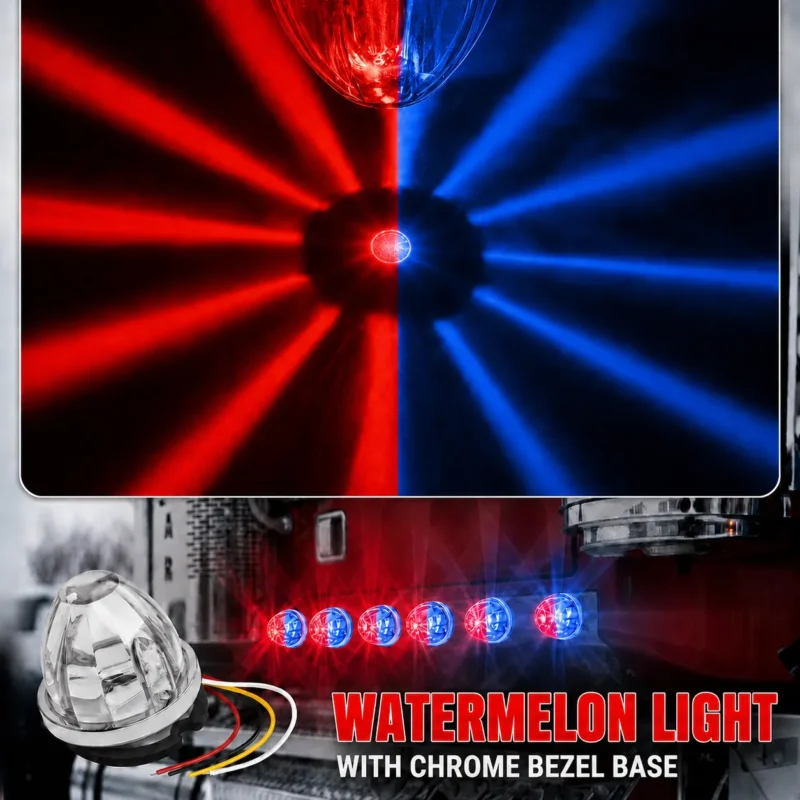 Dual color red and blue LED watermelon light with bright lighting effect