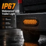 IP67 waterproof amber oval LED trailer tail light for trucks trailers and harsh weather use