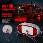 yfdlighting IP67 waterproof red LED marker light with chrome trim