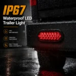 IP67 waterproof red oval LED trailer tail light for trucks trailers and harsh weather use