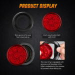 YFD Lighting 2 inch red 9 LED round marker clearance light for trucks and trailers