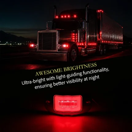 yfdlighting red LED marker light illuminated on truck at night