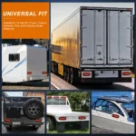 red oval LED tail light suitable for trucks trailers tractors RVs dump trucks and boats