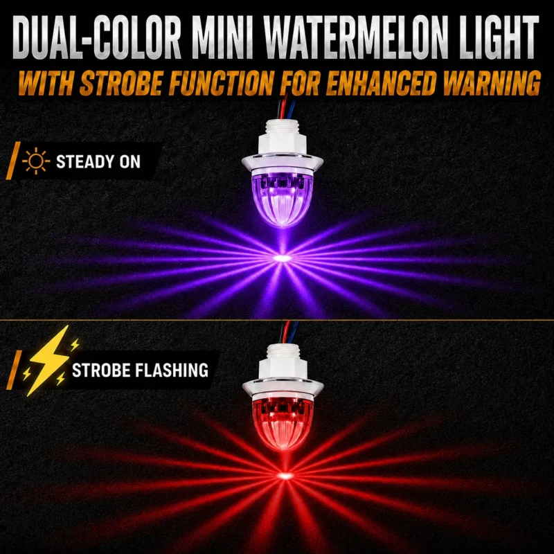 Red purple dual color mini watermelon strobe lights with bright lighting effect